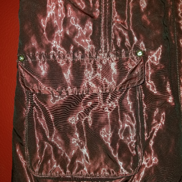 CACHE Metallic Plum Iridescent Crinkled Funky Shawl Womens Jacket. - Picture 7 of 11